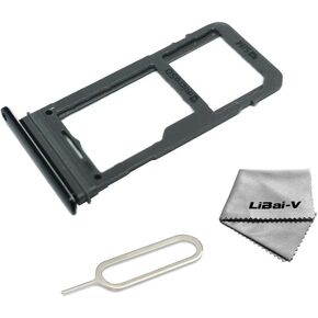 حامل صينية بطاقة SIM متوافق مع هاتف Samsung Galaxy S8 / S8 Plus بما في ذلك أداة دبوس القاذف + قطعة قماش (أسود منتصف الليل) in Kuwait