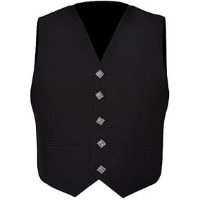 Scottish Black 5 Buttons Argyle Waistcoat/Vest
