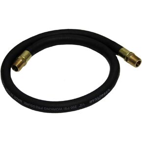 Grip 3' x 1/2" Rubber Air Hose Black 250 PSI