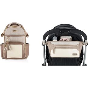 Itzy Ritzy Diaper Bag Backpack – Large Capacity Boss Plus Baby Backpack Diaper Bag & Adjustable Stroller Caddy/Organizer - Stroller Organizer Bag
