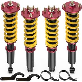 Coilovers Lowering Struts Compatible for 2004-2008 Acura TSX/2003-2007 Honda Accord EX DX LX SE Front+Rear Shocks Adjustable Height Suspension Coil Spring Strut (Set of 4)