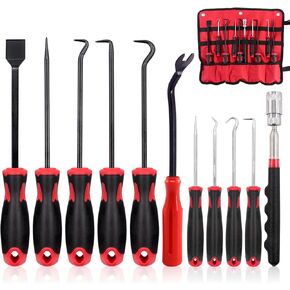 Swpeet 11Pcs Long Magnetic Telescoping Tool Kit, Precision Scraper Gasket Scraping Hose Removal and Fastener Remover Set Perfect for Automotive and Electronic Tools
