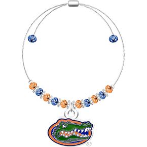 NCAA Florida Gators Two-Tone Beaded Adjustable Bangle Bracelet