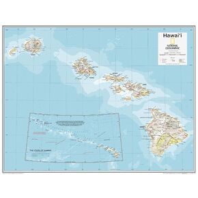 National Geographic Maps: Hawai'i Wall Map - Compact - 21 x 16 inches - Front Lamination
