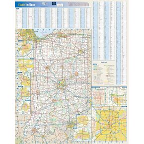 Indiana State Wall Map - 20.5" x 26" Rolled Canvas
