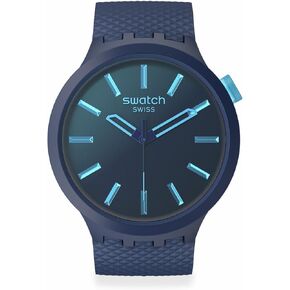 Swatch Unisex Casual Blue Watch Bio-sourced Material Quartz Indigo Glow