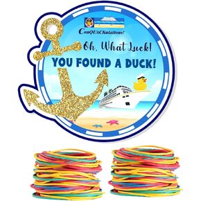 Duck Tags, Duck Duck Tags, Cruising Rubber Duck Tag, Ducking Game Card, 2.6 x 3" inches, 35 Pack, Cruising Tags with Hole and Rubber Bands