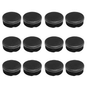 4 Pieces 1-1/2 Inch Round Plastic Plug, Tubing Post End Caps Black Furniture Feet Inserts for Glide Protection for Table Chairs and Furnitures, 38mm
