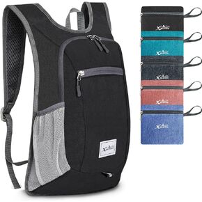 Hiking Backpack 15L Small Travel Backpack Lightweight Daypack Foldable Hiking Backpack Packable Camping Hiking Backpack for Women Men (Black)