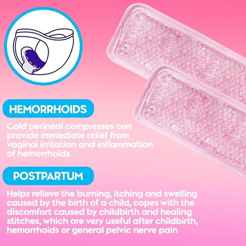 قطعتان من وسائد تبريد العجان قابلة لإعادة الاستخدام، عبوات باردة للعجان، تخفيف آلام ما بعد الولادة والبواسير، عبوات ساخنة وباردة للنساء بعد الحمل والولادة in Kuwait