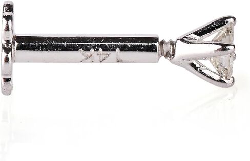 Princess Cut Diamond Nose Stud with 6 mm Internally Threaded 14K White Gold Screw Post also Lip Labret Monroe Ring in Saudi Arabia