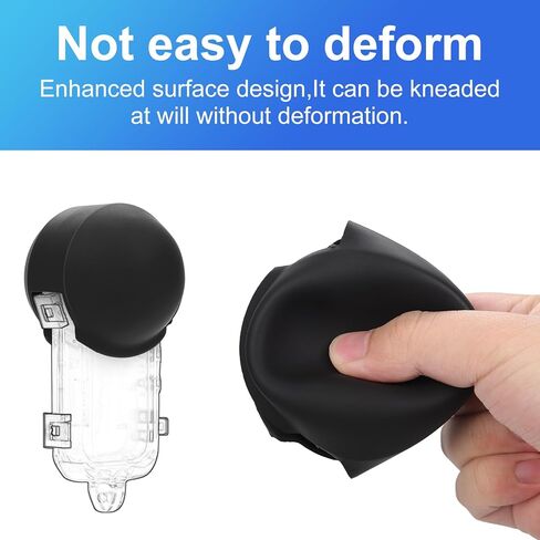 غطاء عدسة سيليكون لحافظة غطاء الغوص غير المرئي Insta 360 x3، ملحقات غطاء حماية العدسة المرنة (أسود) in Kuwait