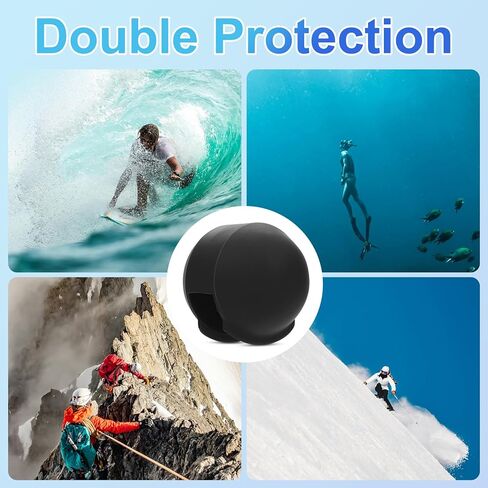 غطاء عدسة سيليكون لحافظة غطاء الغوص غير المرئي Insta 360 x3، ملحقات غطاء حماية العدسة المرنة (أسود) in Kuwait