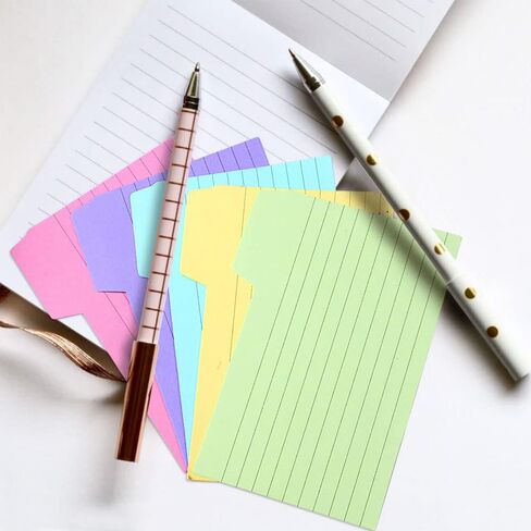 195 دليلاً لبطاقات الفهرس المبوبة، وفواصل بطاقات الفهرس مقاس 3 × 5 بوصات، وبطاقات ملاحظات ملونة وأدلة الوصفات مع علامات تبويب فارغة، 5 ألوان in Kuwait