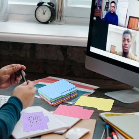 195 دليلاً لبطاقات الفهرس المبوبة، وفواصل بطاقات الفهرس مقاس 3 × 5 بوصات، وبطاقات ملاحظات ملونة وأدلة الوصفات مع علامات تبويب فارغة، 5 ألوان in Kuwait