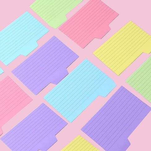 195 دليلاً لبطاقات الفهرس المبوبة، وفواصل بطاقات الفهرس مقاس 3 × 5 بوصات، وبطاقات ملاحظات ملونة وأدلة الوصفات مع علامات تبويب فارغة، 5 ألوان in Kuwait