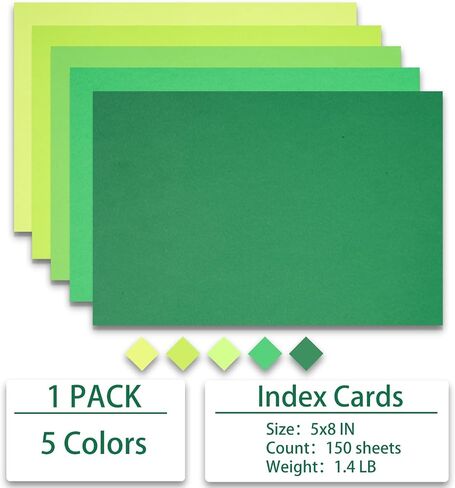 Index Cards 280-Count 2.5x3 Inch,178GSM Heavyweight Set of 7 Colors Paper Multicolor Study Cards (Rainbow) in Saudi Arabia