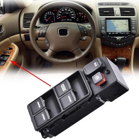 Front Drive Side Power Window Master Control Switch for 2003-2007 Honda Accord DX LX SE Sedan 4-Door 2.4L 3.0L Replaces OE# 35750-SDA-HO7 Power Window Switch Button in Kuwait