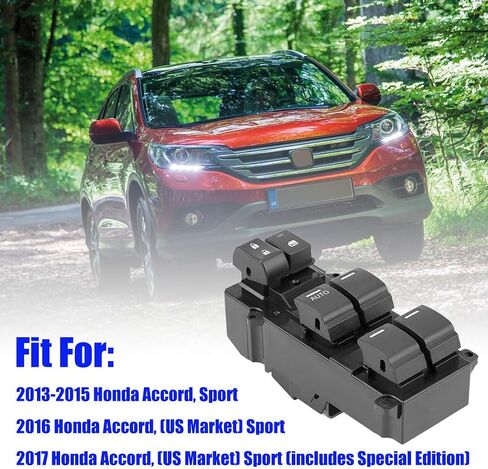Front Drive Side Power Window Master Control Switch for 2003-2007 Honda Accord DX LX SE Sedan 4-Door 2.4L 3.0L Replaces OE# 35750-SDA-HO7 Power Window Switch Button in Kuwait