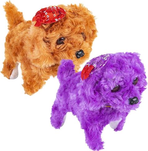 ArtCreativity Barking Puppy Toy for Kids, Set of 2, Battery Operated Toy Dogs with Walking, Squeaking, and Light Up Effects, Cute Fuzzy Design, Unique Birthday Gifts for Boys and Girls in Saudi Arabia