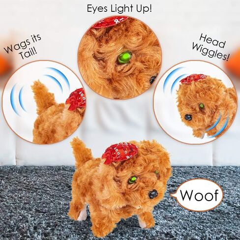 ArtCreativity Barking Puppy Toy for Kids, Set of 2, Battery Operated Toy Dogs with Walking, Squeaking, and Light Up Effects, Cute Fuzzy Design, Unique Birthday Gifts for Boys and Girls in Saudi Arabia