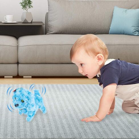 ArtCreativity Barking Puppy Toy for Kids, Set of 2, Battery Operated Toy Dogs with Walking, Squeaking, and Light Up Effects, Cute Fuzzy Design, Unique Birthday Gifts for Boys and Girls in Saudi Arabia