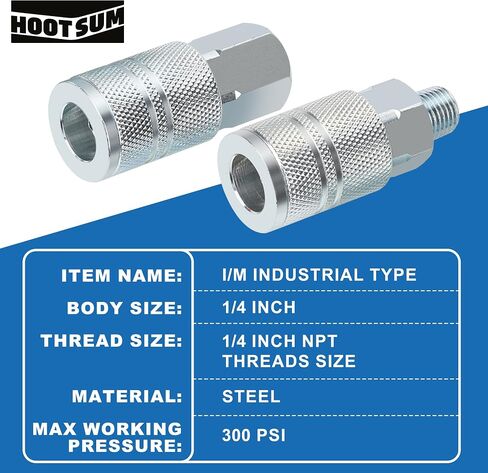 3/8’’ High Flow Air Hose Fittings Set, 3PCS 3/8 Body I/M Industrial Air Coupler and 8PCS 3/8 Body Air Plug with 1/4 Inch NPT Threads Size, 12PCS Air Compressor Accessories Quick Connect Set in Kuwait