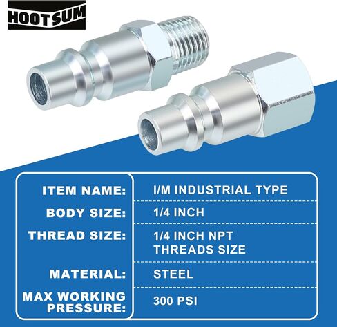3/8’’ High Flow Air Hose Fittings Set, 3PCS 3/8 Body I/M Industrial Air Coupler and 8PCS 3/8 Body Air Plug with 1/4 Inch NPT Threads Size, 12PCS Air Compressor Accessories Quick Connect Set in Kuwait