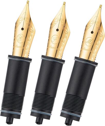 Asvine 3 قطع قلم حبر استبدال سن، 6 مطلية بالذهب EF/F/Medium Nib V169، P20، P30 وV126، غير مناسب P36 in Kuwait