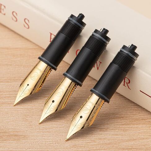 Asvine 3 قطع قلم حبر استبدال سن، 6 مطلية بالذهب EF/F/Medium Nib V169، P20، P30 وV126، غير مناسب P36 in Kuwait