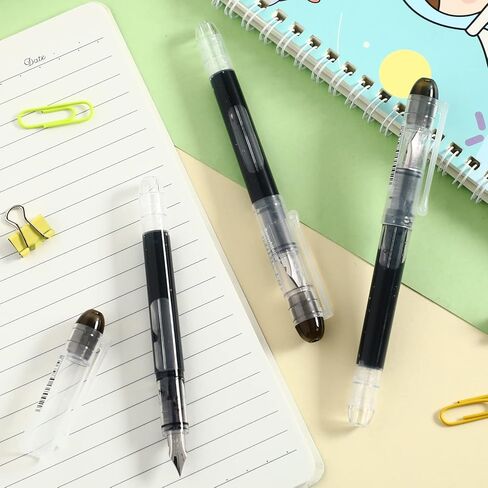 36 Pcs Disposable Fountain Pens Quick Drying Ink Calligraphy Smooth Writing Pens for Journaling Office Supplies Sketching Doodling Beginner Artist Gifts(Black, Blue) in Saudi Arabia