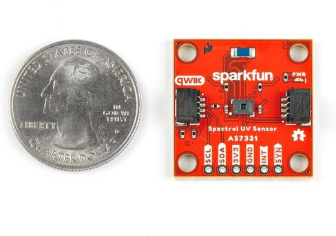 SparkFun Spectral UV Sensor - AS7331 (Qwiic) -Four Operating Modes, High Dynamic Range: Up to 3.43E+10 (Resolution multiplied by gain Range) Operating Voltage: 2.7V-3.6V, Dimensions: 1.0in x 1.0in in Saudi Arabia