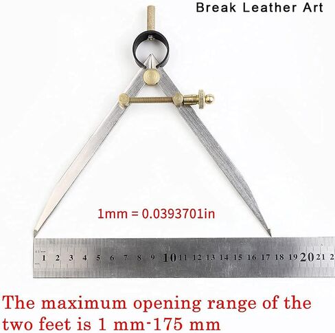 Break Leather Art General Tools Flat Leg Divider 6-4 inch Adjustable and Lockable Steel Divider Wing Leather Compass,Spring Wing Divider. (6 inch) in Saudi Arabia