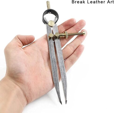 Break Leather Art General Tools Flat Leg Divider 6-4 inch Adjustable and Lockable Steel Divider Wing Leather Compass,Spring Wing Divider. (6 inch) in Saudi Arabia