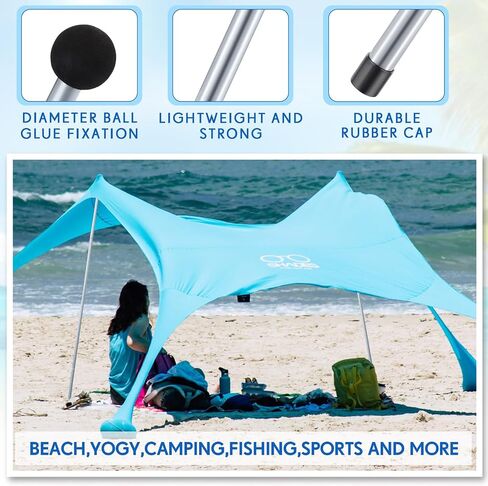 2 Packs Beach Tent Poles Replacement, Canopy Poles for Beach Accessories, 31 to 87 Inch Adjustable Poles for Beach Tent, Parties, Camping, Fishing, Hiking Outdoor Sport Activities in Saudi Arabia