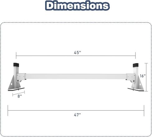 Cargo Van Roof Ladder Rack Fit for Ram ProMaster City 3 Crossbars Steel White 750LB Capacity in Kuwait