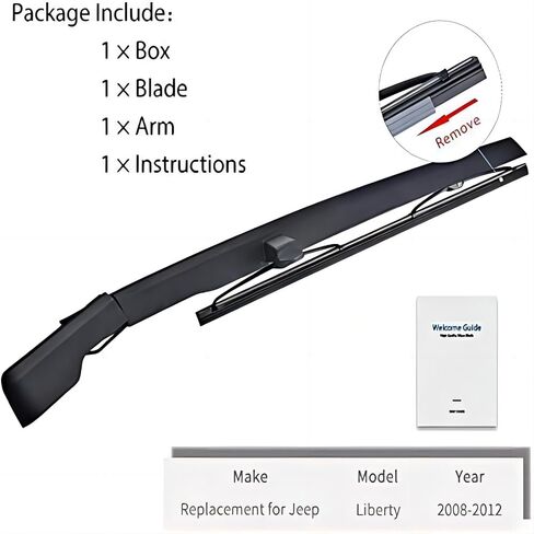 OTUAYAUTO Rear Windshield Wiper Arm Blade Set, Replacement for Jeep Liberty 2008-2012 Vehicles - Replacement OEM 68034341AD in Saudi Arabia