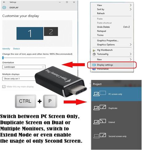 cablecc CY Virtual Display Adapter USB-C Type-C DDC EDID Dummy Plug Headless Ghost Display Emulator 1920x1080p@60Hz in Kuwait