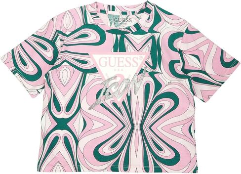 GUESS Girls' Organic Cotton Short Sleeve Icon Shirt in Saudi Arabia