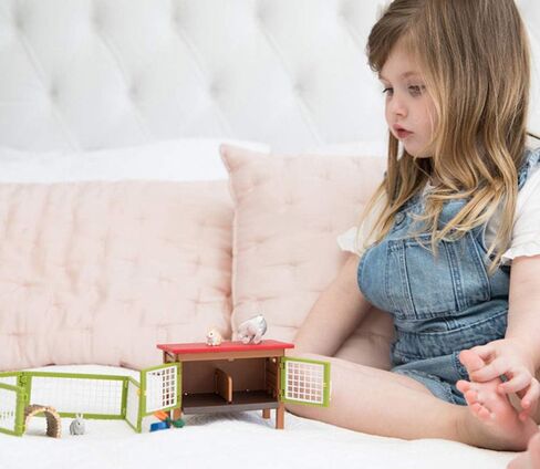 Schleich Farm Animal Toys and Playsets - Farm World 8 Piece Rabbit Hutch Set with Figurines, Farming Hutch and Accessories for Kids Ages 3 and Above in Saudi Arabia