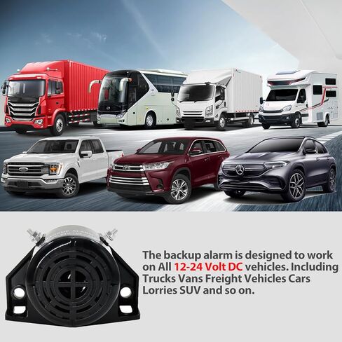 إنذار احتياطي، 102 ديسيبل 12 فولت - 24 فولت تيار مستمر مقاوم للماء صناعي عالي التحمل، إنذار تحذيري عكسي مع نغمة صوت عالية للغاية لشاحنة فان الشحن والمركبات الثقيلة in Kuwait