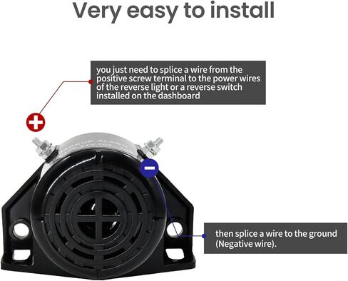 إنذار احتياطي، 102 ديسيبل 12 فولت - 24 فولت تيار مستمر مقاوم للماء صناعي عالي التحمل، إنذار تحذيري عكسي مع نغمة صوت عالية للغاية لشاحنة فان الشحن والمركبات الثقيلة in Kuwait