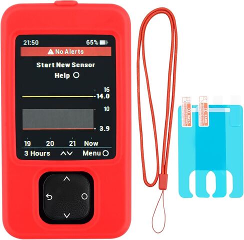 Dexcom G7 Receiver Case with Long Lanyard and 2PCS Screen Protector (Red) in Saudi Arabia