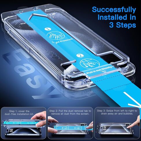 Uyiton 3RD Gen Anti-Blue Light Screen Protector for iPhone 15 Pro Max, [Easy Fit] Shatterproof Anti-Glare Full Coverage [Case Friendly] 9H Tempered Glass iPhone 15 Pro Max Screen Protector, 2 Pack in Saudi Arabia