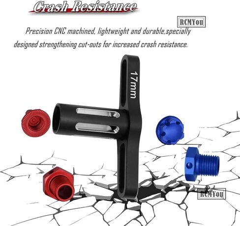 Aluminum 17mm Wheel Hubs/Nuts Upgrades Part for 1/10 Widemaxx Maxx,Anodized Rc Hops Up Wheel Hubs Nuts w/Splines Wheel Wrench for Model #89086-4,#89076-4,Replace #8654,7758 (Navy Blue) in Saudi Arabia
