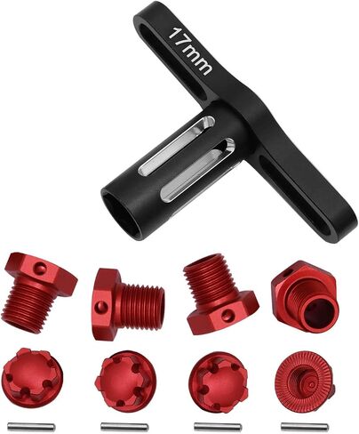 Aluminum 17mm Wheel Hubs/Nuts Upgrades Part for 1/10 Widemaxx Maxx,Anodized Rc Hops Up Wheel Hubs Nuts w/Splines Wheel Wrench for Model #89086-4,#89076-4,Replace #8654,7758 (Navy Blue) in Saudi Arabia