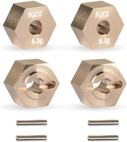 KYX Racing Brass Heavy Weight Wheel Hex Hub 6.3g/pcs Upgrades Parts Accessories for 1/18 Scale RC Crawler Car Axial UTB18 Capra Unlimited Trail Buggy in Saudi Arabia