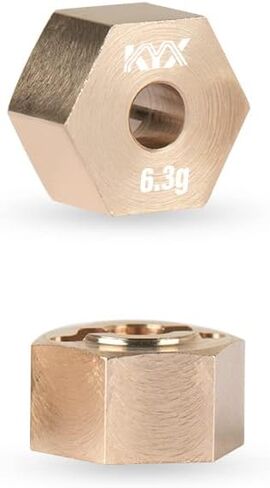 KYX Racing Brass Heavy Weight Wheel Hex Hub 6.3g/pcs Upgrades Parts Accessories for 1/18 Scale RC Crawler Car Axial UTB18 Capra Unlimited Trail Buggy in Saudi Arabia