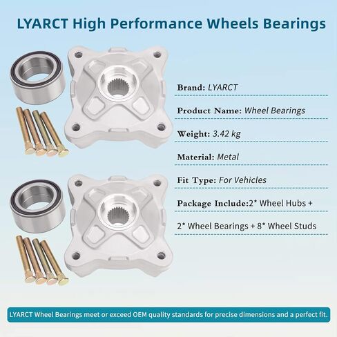 3514699 3514635 Front and Rear Wheel Bearings Compatible with Polaris Ranger RZR 800/RZR S 800 2010-2014,Ranger 900 XP/Ranger 900 Crew 2013-2016 Replaces for 3585502 3514627(2 PCS) in Saudi Arabia