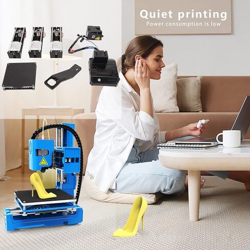 طابعة FDM Mini 3D، طابعة سطح مكتب صغيرة ثلاثية الأبعاد للأطفال والمبتدئين: دقة طباعة عالية، تسخين موحد، حجم الطباعة 100x100x100 مم، مستوى الدخول (قابس أمريكي) in Saudi Arabia
